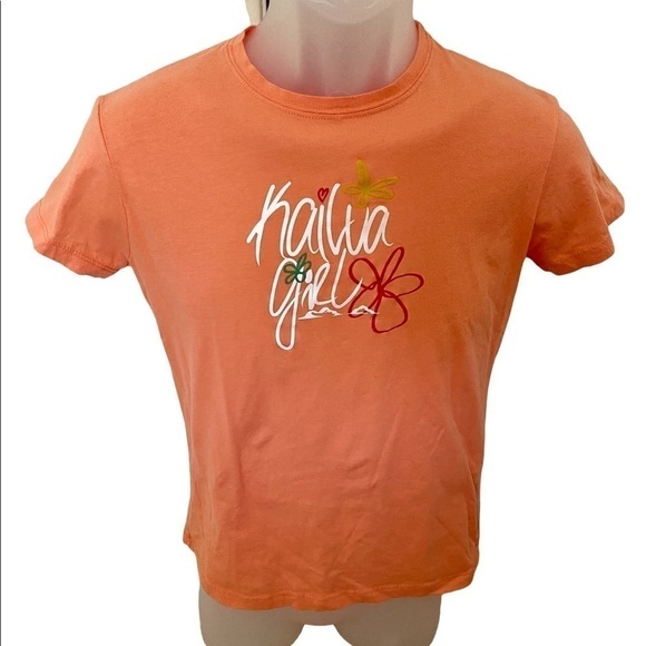 Kailua GIRL Island Snow Orange Hawaiian Tee Shirt Women XL (Fits Like Me… - Picture 1 of 3